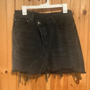 AGOLDE criss cross denim mini skirt